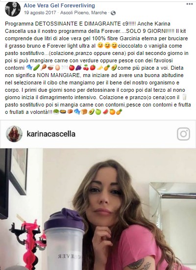 Karina Cascella Instagram C9 integratori dieta
