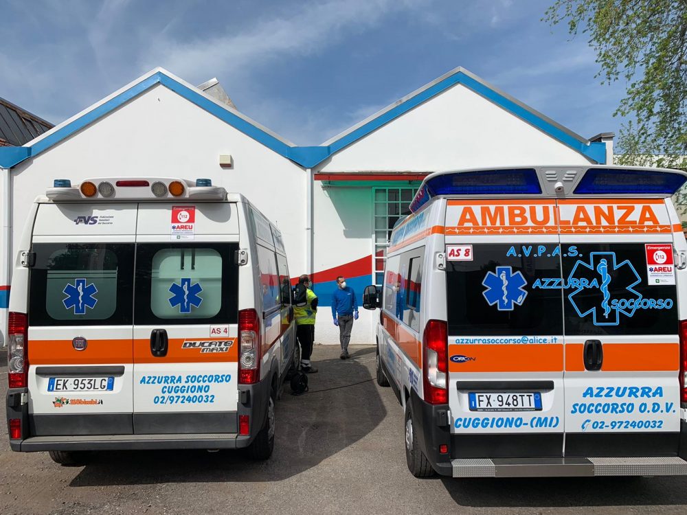 Busto Arsizio, Sanificate le Ambulanze di Azzurra Soccorso.